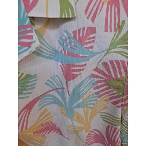 Alfred Dunner Petite Button Up Hawaiian Style Blouse Size 12P - Picture 3 of 5